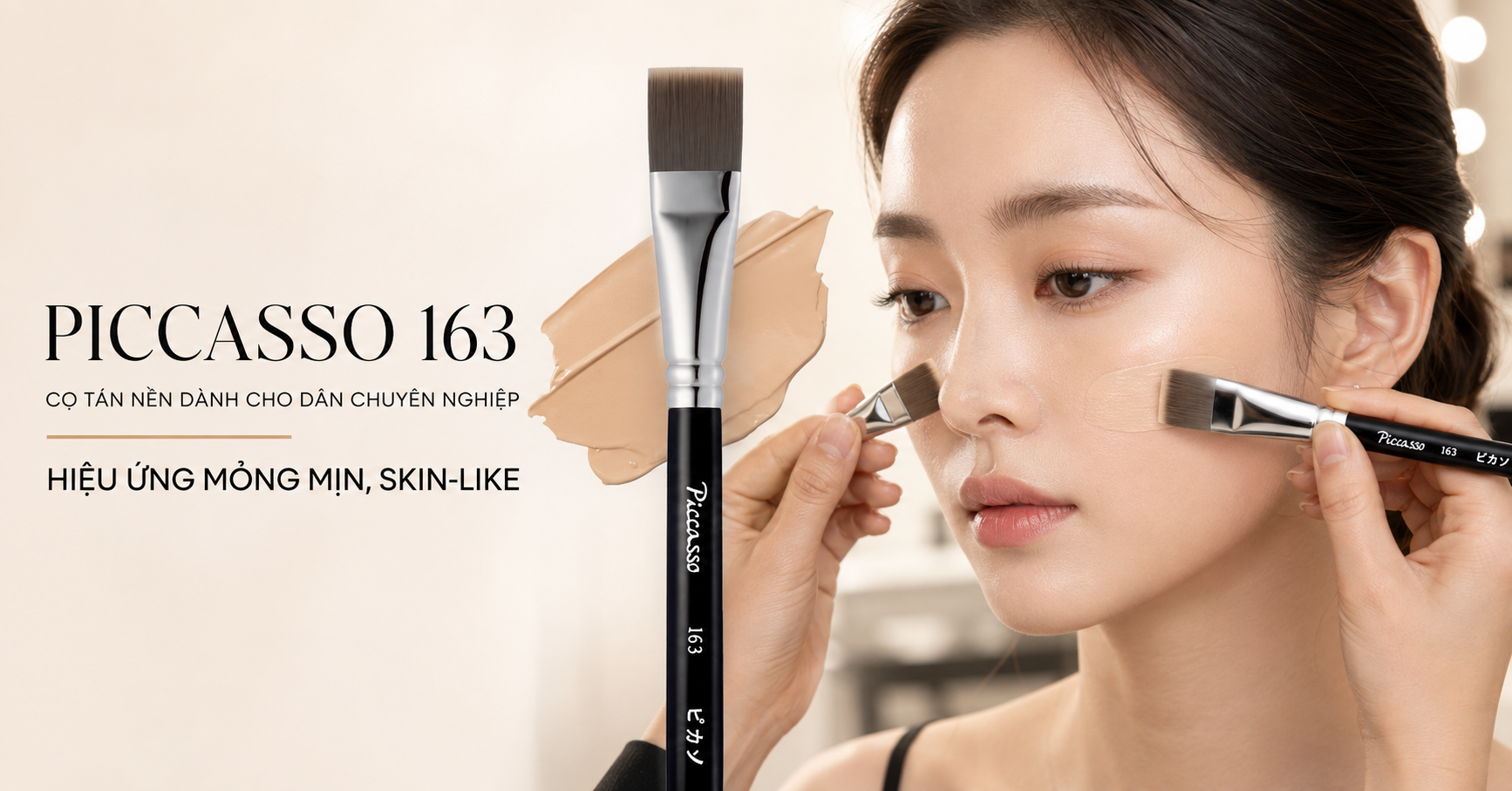 PICCASSO 163 Foundation: Cây cọ tán nền được sinh ra cho dân chuyên nghiệp