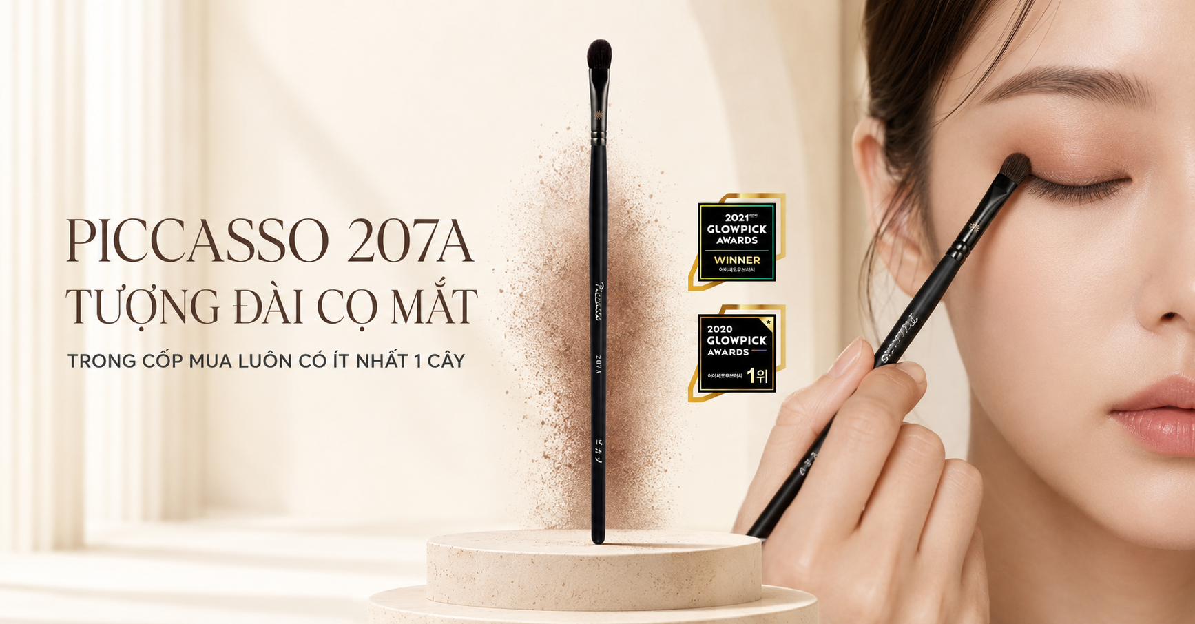 PICCASSO 207A Eyeshadow: “Tượng đài” cọ mắt mà trong cốp MUA luôn có ít nhất một cây