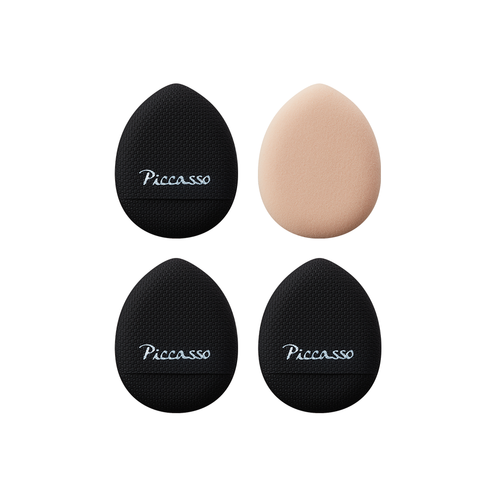 Set 4 Bông Mút Đệm Mini Tán Kem Che Khuyết Điểm Piccasso Micro Puff 4P Set Kèm Hộp Đựng