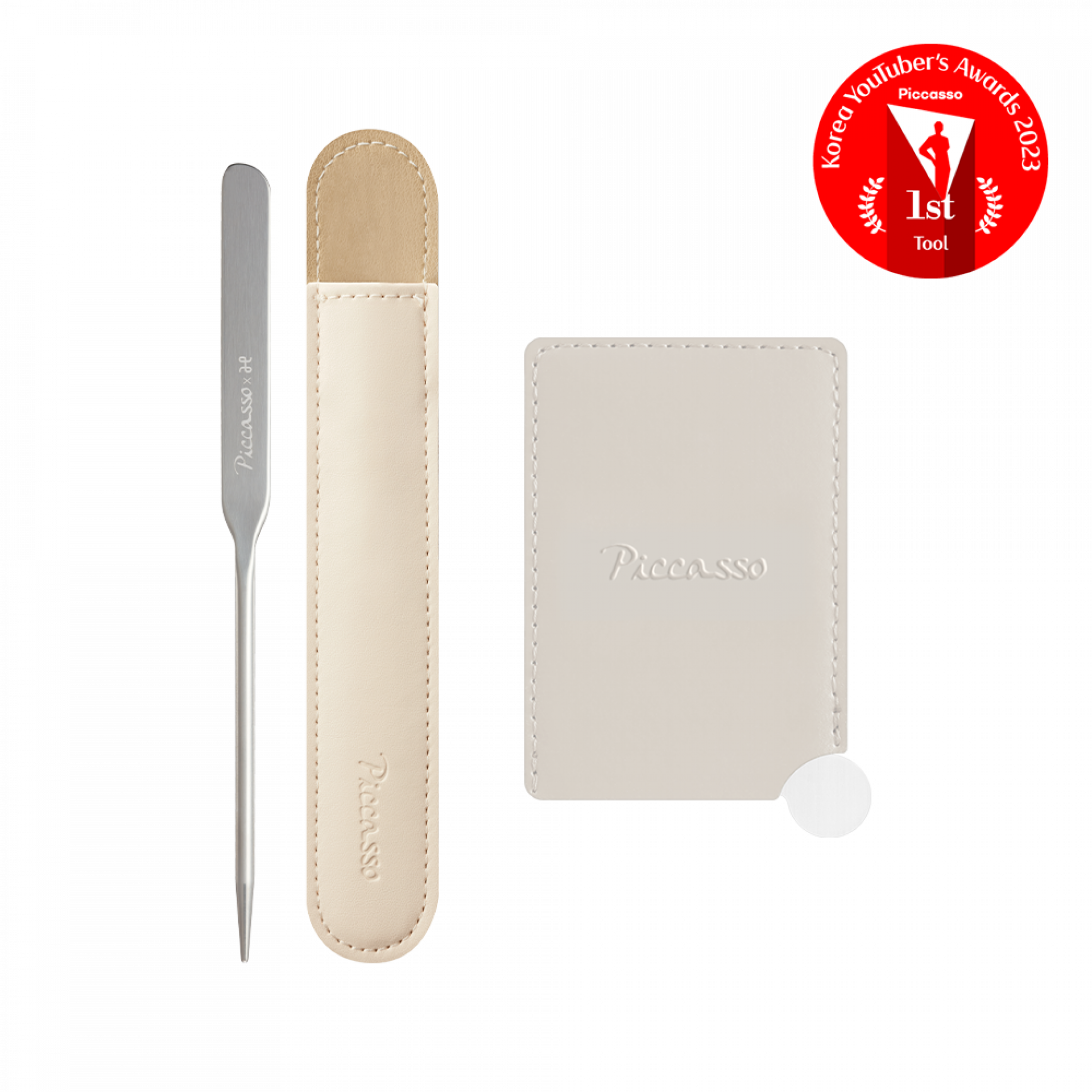 Bộ sản phẩm đặc biệt Picasso x Ham Kyung-sik gồm thìa trang điểm và bảng pha màu mini
