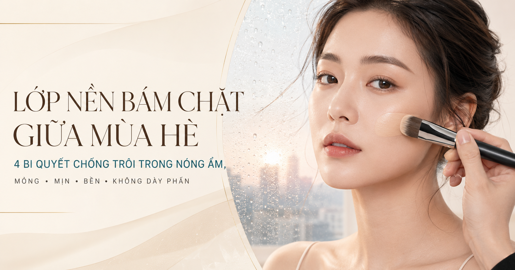 Lớp nền bám chặt giữa mùa hè: 4 bí quyết chống trôi trong thời tiết nóng ẩm