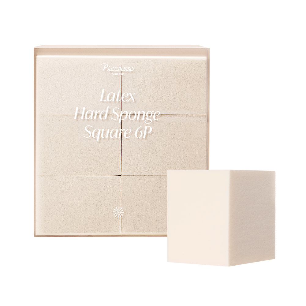 Bông Mút Trang Điểm Piccasso Latex Hard Sponge Square 6P Chính Hãng